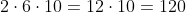 2cdot6cdot10=12cdot10=120