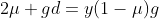 2mu gd=y(1-mu)g