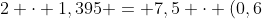 2 cdot 1,395 = 7,5 cdot (0,6+delta t)^2