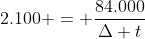 2.100 = frac{84.000}{Delta t}