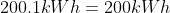 200.1kWh=200kWh