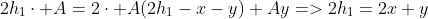 2h_1cdot A=2cdot A(2h_1-x-y)+Ay=>2h_1=2x+y