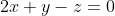 \pi_{2} \equiv 2x+y-z=0