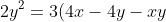 2x^2-4xy-xy+2y^2=3(4x-4y-xy+y^2)