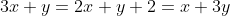 3x+y=2x+y+2=x+3y