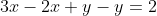 3x-2x+y-y=2