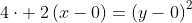 4cdot :2left(x-0ight)=left(y-0ight)^2