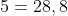 \frac{144}{5}= 144\div 5=28,8