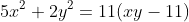 5x^2+2y^2=11(xy-11)