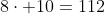 x(5x+12)+8cdot 10=112