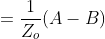 I_{s} =\frac{1}{Z_{o}}(A-B)