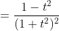 V(t) =\frac{1-t^2}{(1+t^2)^2}