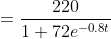 60 =\frac{220}{1+72e^{-0.8t}}