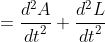 \frac{d^2Y}{{dt}^2}-\frac{d^2I}{{dt}^2}\ =\frac{d^2A}{{dt}^2}+\frac{d^2L}{{dt}^2}
