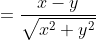 \sin \theta -\cos \theta =\frac{x-y}{\sqrt{{{x}^{2}}+{{y}^{2}}}}
