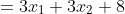 \small {\color{Purple} \begin{align*} x_1^1&=3x_1+3x_2+8\\ x_2^1&=x_1+5x_2+4e^{3t} \end{align*}}
