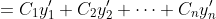 \begin{align*} y'&=C_1y_1'+C_2y_2'+\cdots+C_ny_n'\\ y''&=C_1y_1''+C_2y_2''+\cdots+C_ny_n''\\ ...&.........................................\\ y^{(n)}&=C_1y_1^{(n)}+C_2y_2^{(n)}+\cdots+C_ny_n^{(n)}+\frac{Q(x)}{P_0(x)} \end{align*}