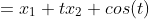 \small \begin{align*} x_1^1&=x_1+tx_2+cos(t)\\ x_2^1&=t^3x_1-e^tx_2+1-t \end{align*}
