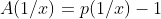 A(1/x)=p(1/x)-1
