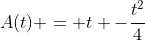 A(t) = t -frac{t^2}{4}