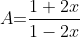 \cos \text{ec}A+\cot A\text{=}\frac{1+2x}{1-2x}