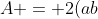 A = 2(ab+bc+ac) - ab