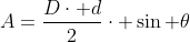 A=frac{Dcdot d}{2}cdot sin 	heta