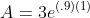 A=3e^{(.9)(1)}