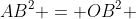 AB^2 = OB^2 + OA^2 - 2 cdot OB cdot OA cdot cos(	heta)