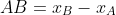 AB=x_B-x_A