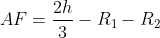 AF=frac{2h}{3}-R_1-R_2
