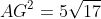 AG^{2}=5sqrt{17}