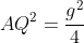 AQ^2=frac{g^2}{4}+g^2-2cdot gcdotfrac{g}{2}cdot cosalpha=frac{5}{4}cdotfrac{5}{4}a^2-frac{5}{4}a^2cdot frac{2sqrt{5}}{5}=frac{5}{4}cdot a^2left(frac{5}{4}-frac{2sqrt{5}}{5} ight )Rightarrow