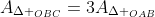 A_{Delta _{OBC}}=3A_{Delta _{OAB}}