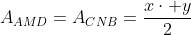 A_{AMD}=A_{CNB}=frac{xcdot y}{2}