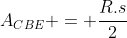 A_{CBE} = frac{R.s}{2}