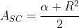 A_{SC}=frac{alpha R^2}{2}