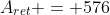 A_{ret} = 576+24x-2x^2