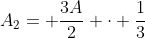 A_2= frac{3A}{2} cdot frac{1}{3}