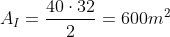 A_I=frac{40cdot32}{2}=600m^2