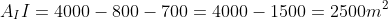 A_II=4000-800-700=4000-1500=2500m^2