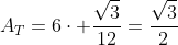 A_T=6cdot frac{sqrt3}{12}=frac{sqrt3}{2}