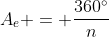 A_e = frac{360^{circ}}{n}