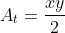 A_t=frac{xy}{2}