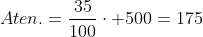 Aten.=frac{35}{100}cdot 500=175