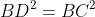 BD^2=BC^2+DC^2-2cdot BCcdot DCcdot cosleft(45^{circ} ight )Rightarrow