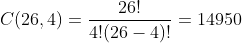 C(26.4) = 261 41(26-41-14950