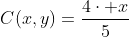 C(x,y)=frac{4cdot x}{5}+frac{1cdot y}{5}