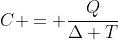 C = frac{Q}{Delta T}