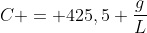 C = 425,5 frac{g}{L}
